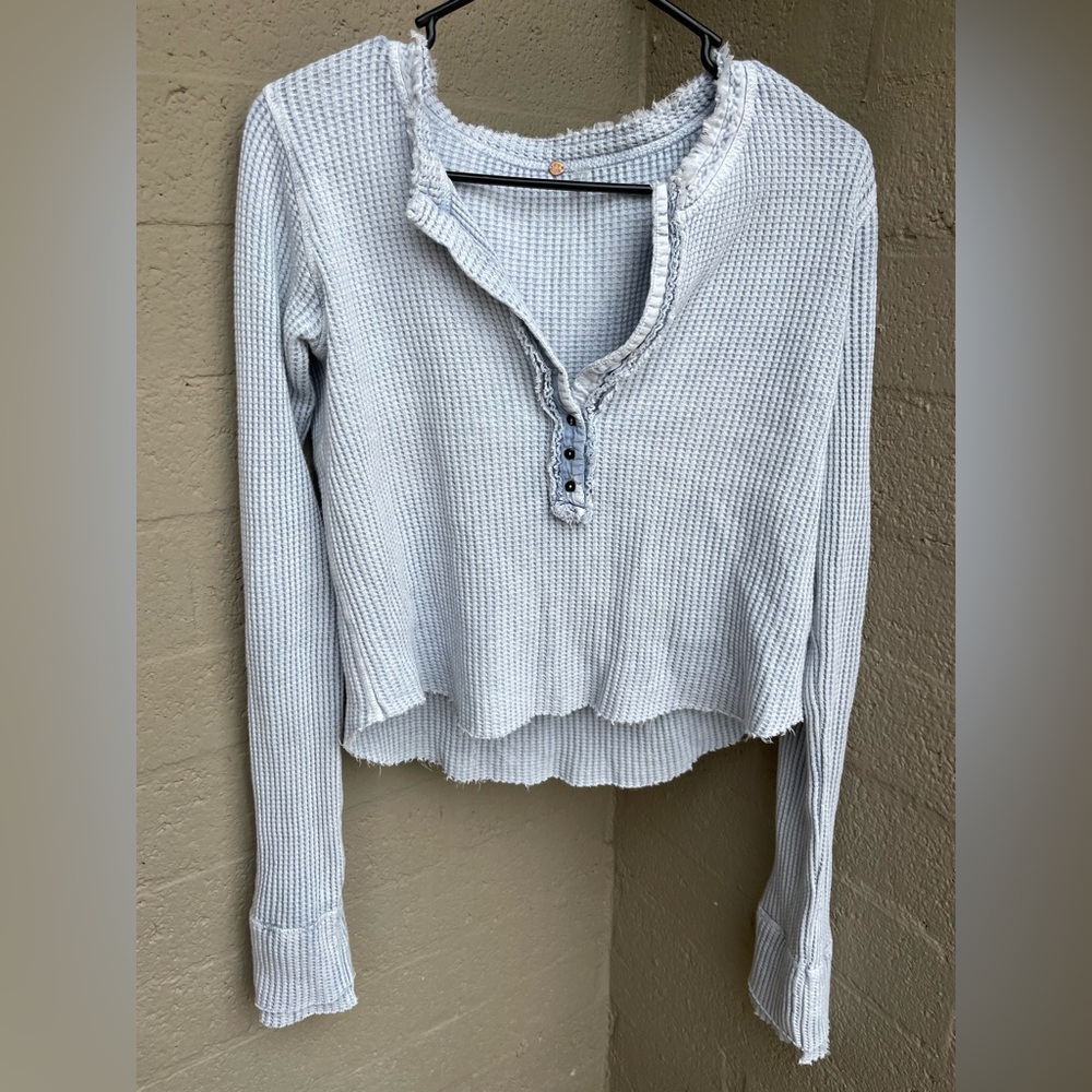 FREE PEOPLE Colt long sleeve waffle knit henley